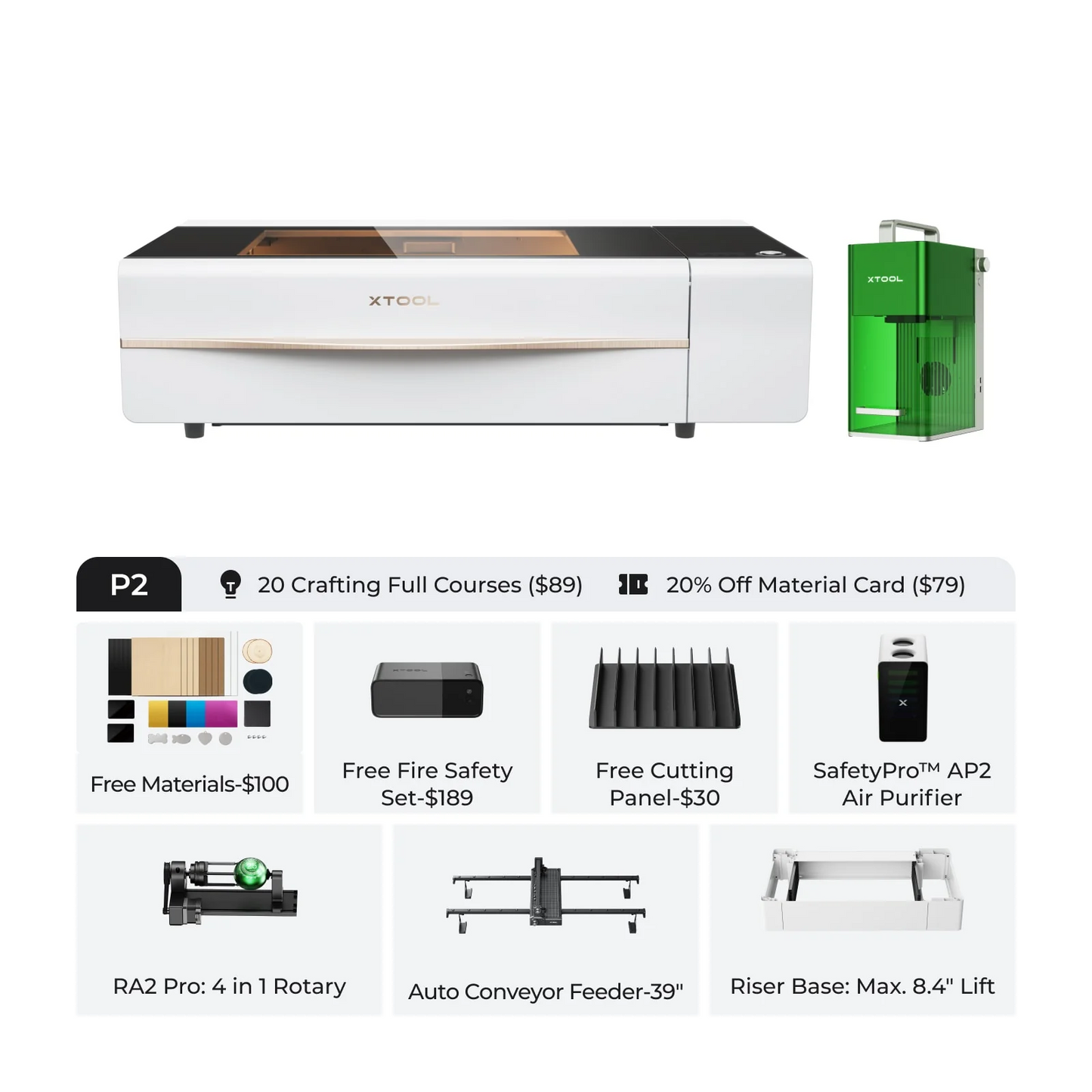 xTool P2 & P2S 55W Desktop CO2 Laser Cutter