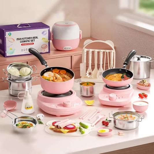 🎁[Best Gift For Kid]🍳Children's Real Cooking Mini Kitchen Toys - 41 PCS Set