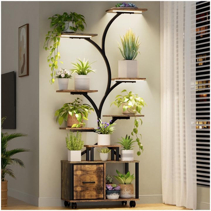 Plant Stand Indoor with Grow Light