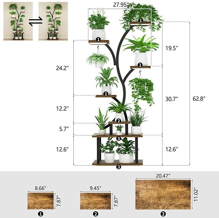 Plant Stand Indoor with Grow Light