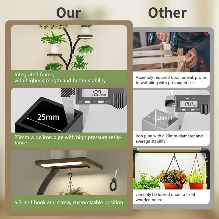 Plant Stand Indoor with Grow Light