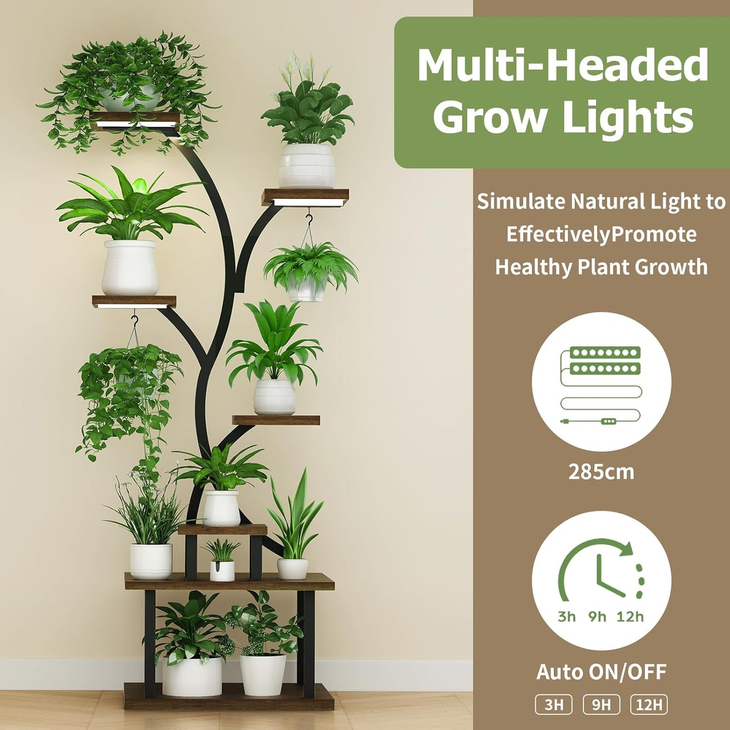 Plant Stand Indoor with Grow Light