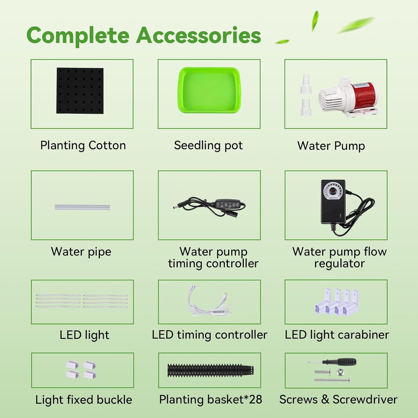 Hydroponics Growing System Tower with Foldable Grow Light