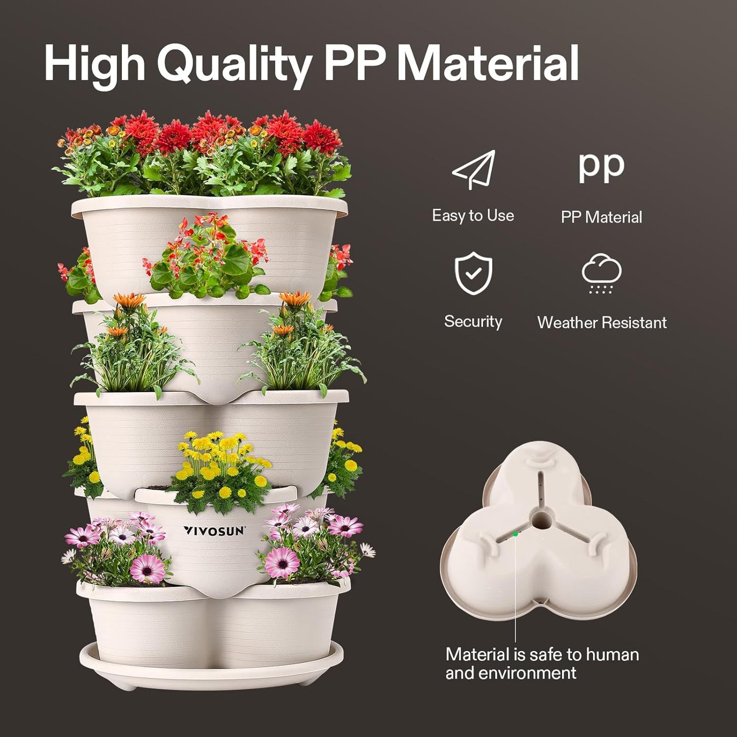 5 Tier Vertical Gardening Stackable Planter