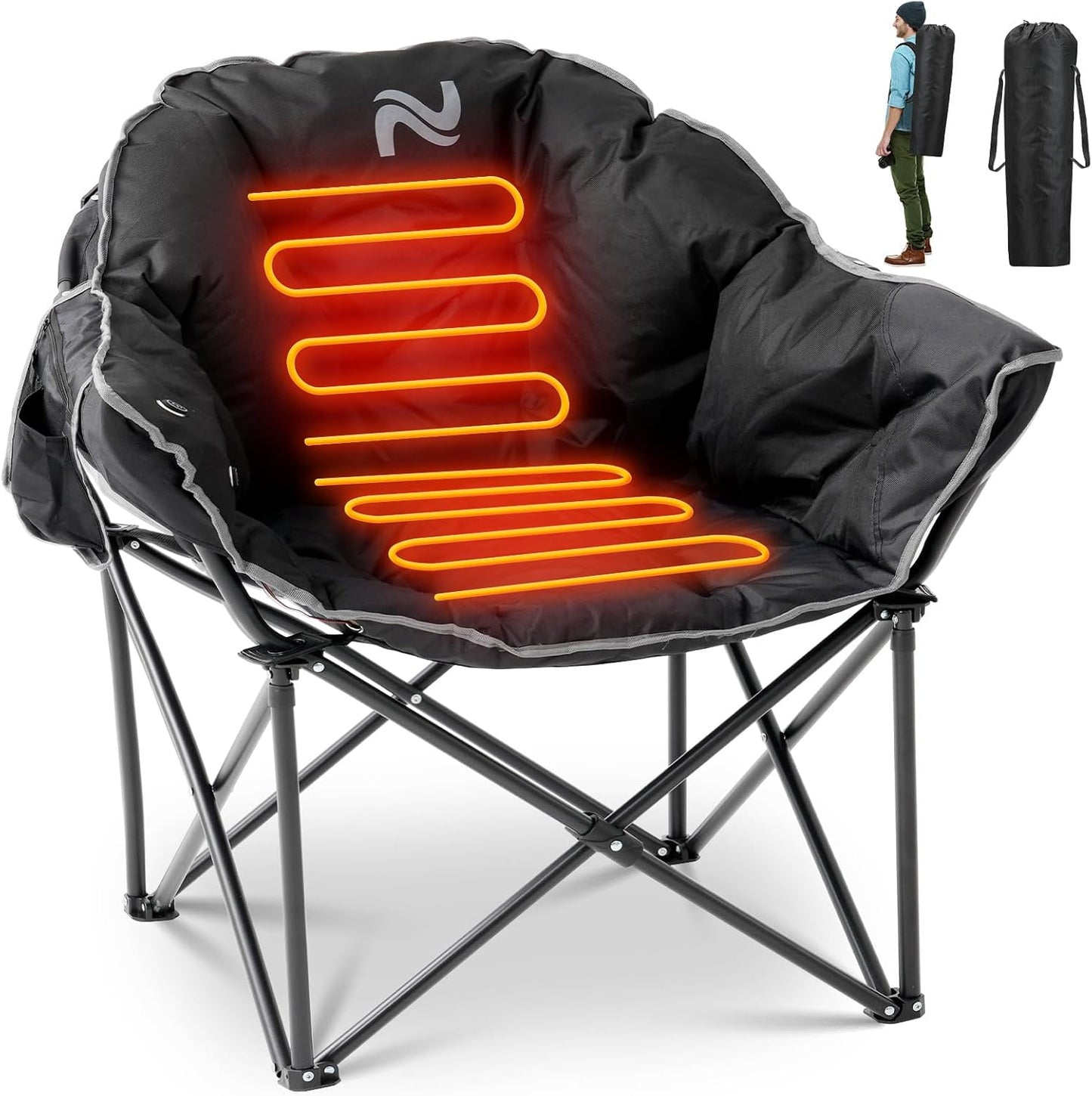 Portable Foldable Heated Camping Chair