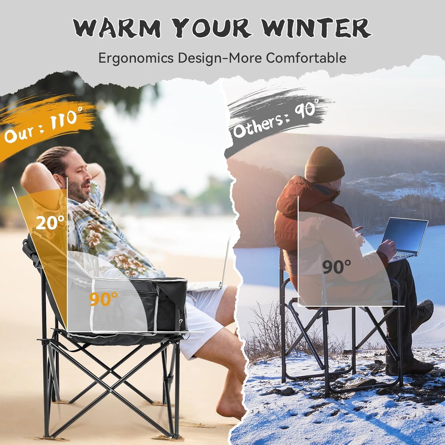 Portable Foldable Heated Camping Chair