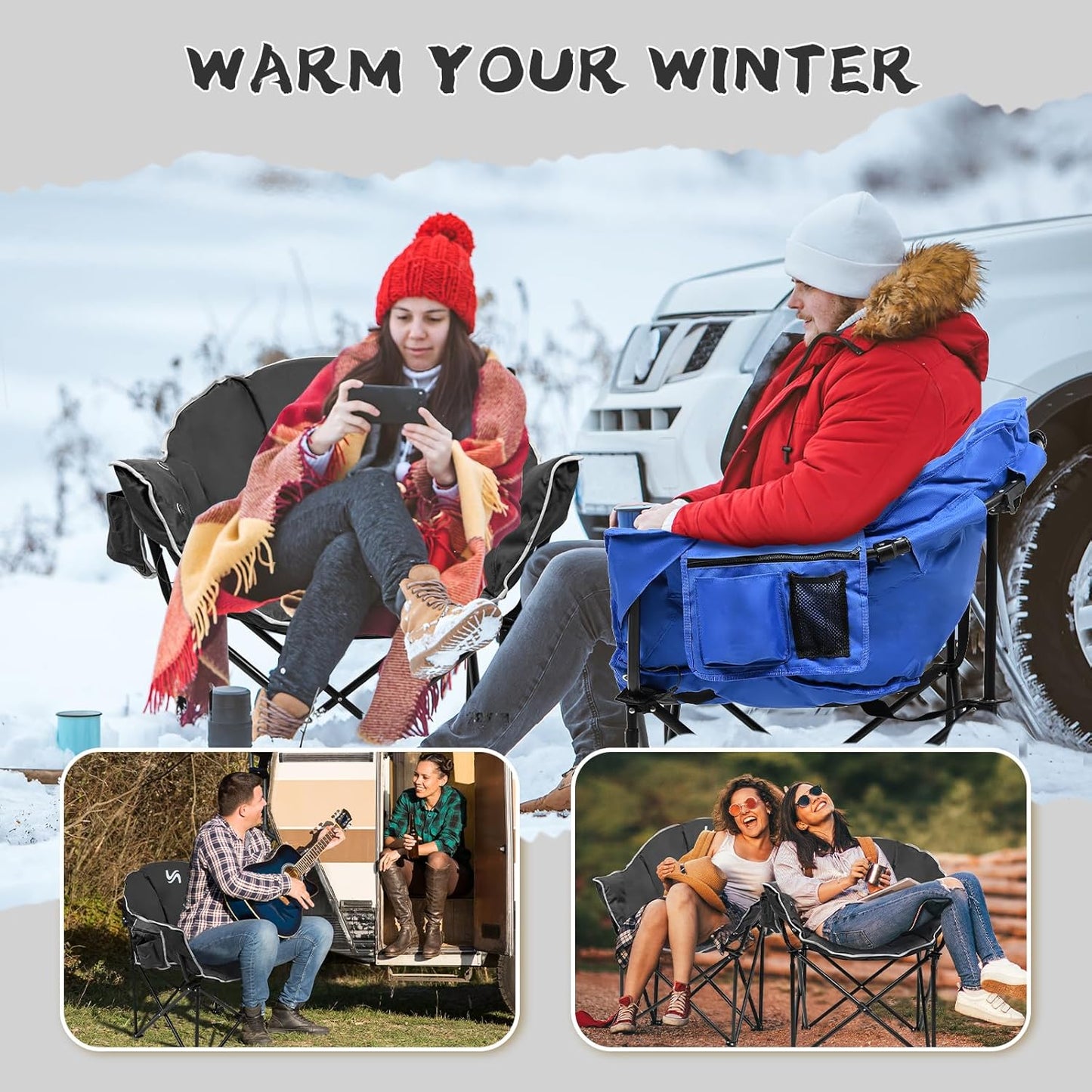 Portable Foldable Heated Camping Chair