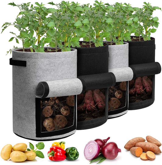 4 Pack of Homyhoo Potato Grow Bags