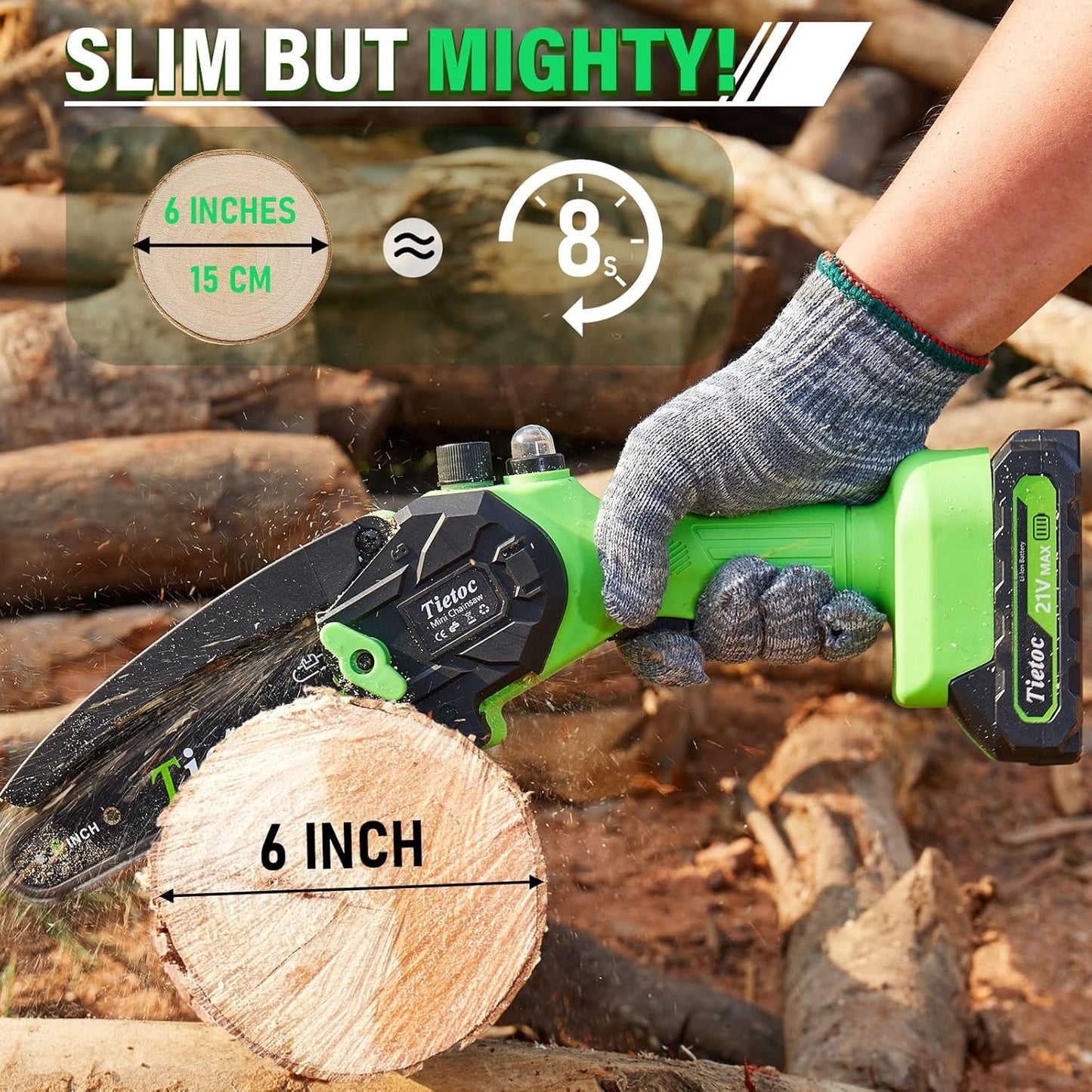 6 Inch Mini Electric Chainsaw Cordless Battery Powered