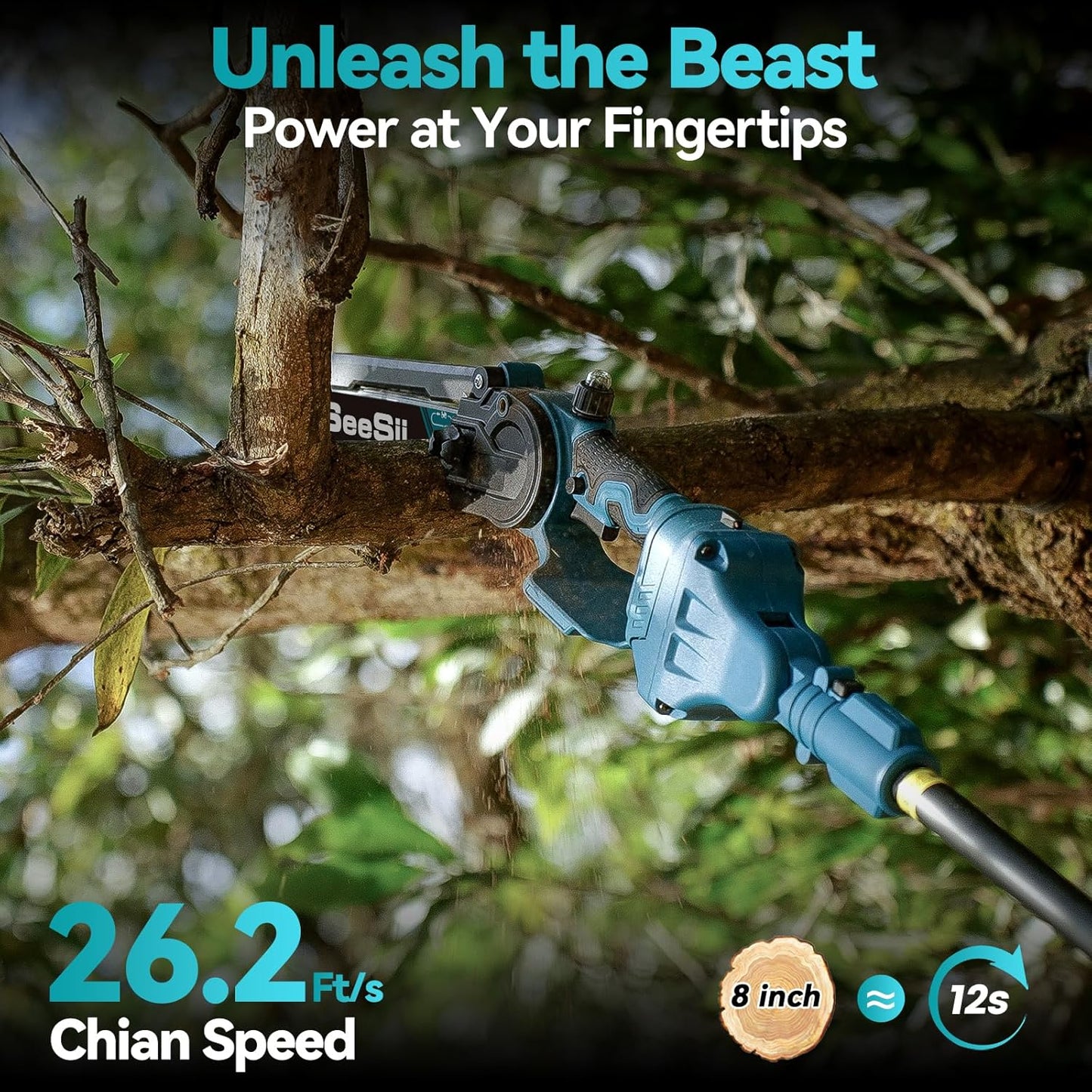 2 in 1 Cordless Pole Saw & Mini Chainsaw