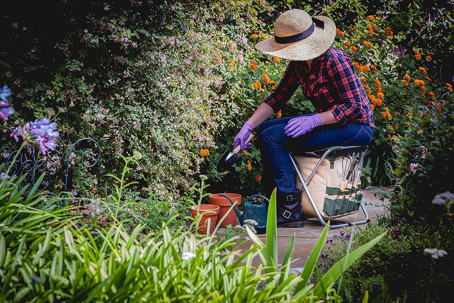 Garden Stool with Detachable Storage Tote Bag