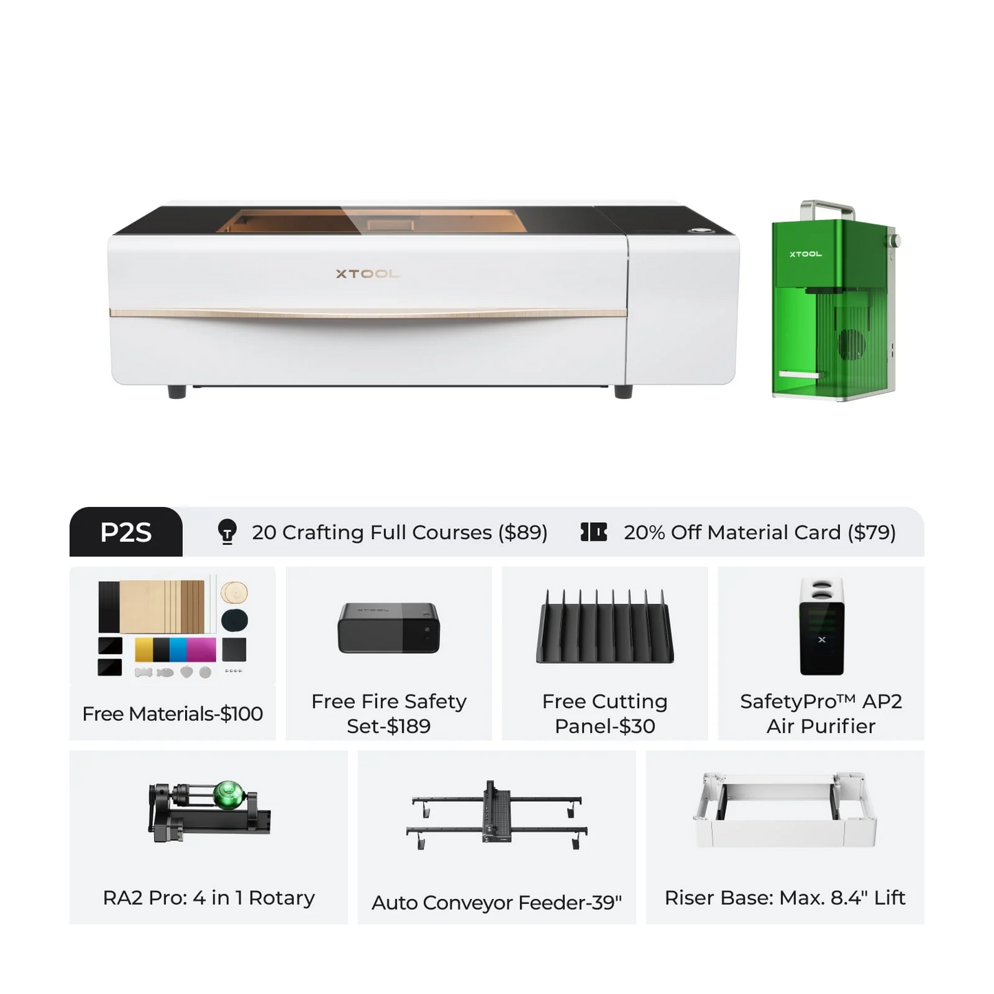 xTool P2 & P2S 55W Desktop CO2 Laser Cutter